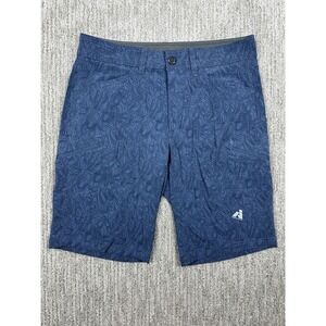 Eddie Bauer Shorts Men 34 Blue First Ascent Guide Cargo Hike Trail Fishing AOP